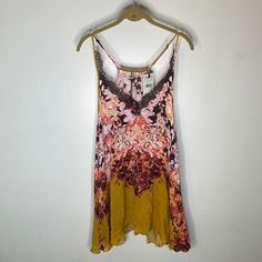 Free People Mustard Yellow Multicolored Floral A Line Sleeveless Tunic Or Dress. Medium. Nwt. Flannel Tunic, Velvet Tunic, Girls Tunics, Flowy Tunic, Summer Tunics, Rose Shirts, Free People Tunic, Tunic Tank Tops, Tie Dye Long Sleeve