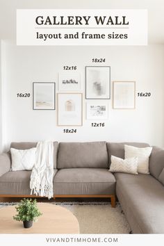 a living room filled with furniture and pictures on the wall above it's coffee table