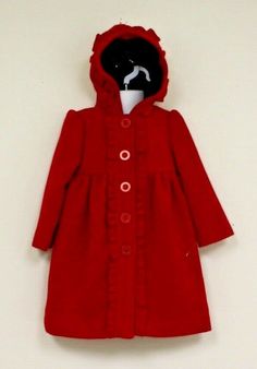 Camillla TODDLER/INFANT GIRLS Size 24 Months Dressy Holiday coat Red button down jacket with ruffles bow on back hood NWOTS We are available for questions Monday through Friday during business hours for specific questions about any items, shipping and more. E-bay considers a 5 Star feedback standard for all purchases. If for any reason you have any concerns with your purchase(s), please let us know directly and soon after receiving your purchase and we will do our best to work out a solution. Mo Red Cotton Outerwear For Playtime, Red Outerwear For Playtime In Fall, Red Outerwear For Fall Playtime, Button Down Jacket, Infant Girls, Girls Red, Red Coat, Red Button, Baby & Toddler Clothing