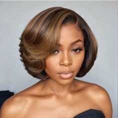 Stacked Bob Brunette, Blonde Hairline, Hair Doos, Bobbed Hair, Curling Straight Hair, 2024 Hairstyles, Chestnut Hair, Wigs Long