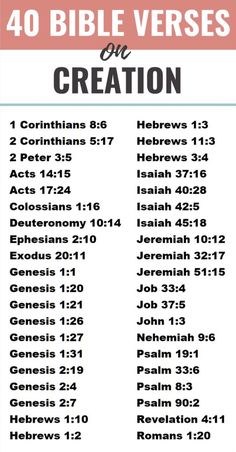 the bible verses on creation