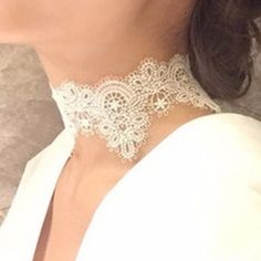 This Delicate White Lace Choker Is The Essence Of Romance In A Necklace. Its Light, Delicate And Comfortable To Wear. Features An Adjustable Clasp Closure. Sold As One Individual Choker Necklace. Summer Formal White Jewelry, Chic White Wedding Necklaces, Chic White Necklaces For Wedding, Chic White Choker For Wedding, Elegant White Choker For Party, White Necklaces For Spring Party, Elegant White Choker For Summer, Elegant White Summer Choker, Chic Spring Wedding Necklaces