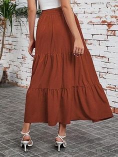 Lasaky - Elegant High-Waisted Pleated Chiffon Beach Skirt with Stylish Pleats Pleated Chiffon, Beach Skirt, Types Of Skirts, Olivia Mark, A Line Skirt, A Line Skirts, A Line, Chiffon, High Waisted