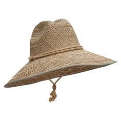 Man's Lifeguard Straw HatMade of 100% straw.ONE SIZE fits most with elastic sweat band inside, fitting up to 7-1/2.Crown measures 5 inches deep, with adjustable chin cord.Brim measures 5 inches wide, downturned, trimmed edge.Thick, stiff and cool material.Hand wash only.Imported.Available in different styles and colors. When planning your next great adventure under hot sun, make sure to bring our Man's Lifeguard Safari Straw Hat. Made from lightweight and cool straw, this safari hat is the perfe Adjustable Toquilla Straw Hat For Outdoor, Adjustable Woven Sun Hat In Toquilla Straw, Adjustable Natural Color Hat For Outdoor, Adjustable Natural Hat For Outdoor, Outdoor Straw Bucket Hat With Flat Brim, Adjustable Woven Toquilla Straw Sun Hat, Adjustable Woven Hat In Natural Color, Braided Brimmed Hat For Outdoor, Adjustable Straw Bucket Hat For Outdoor