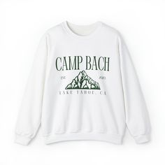 a white sweatshirt with the words camp bach on it