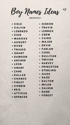 the boy names list is shown in black and white