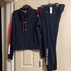 Women’s Tommy Hilfiger Sport Track Suit. 2 Separate Pieces Being Sold As A Set. Never Worn, No Rips Or Tears. Fleece - Pullover, Mock Neck Joggers: Ribbed Cuffs, Elastic Waistband, Drawstring, Full Length, Logo On Hip, Embroidered Logo On Leg Drawstring Closure Color May Differ Due To Lighting Blue Cotton Long Sleeve Tracksuit, Blue Long Sleeve Cotton Tracksuit, Blue Tracksuit With Ribbed Cuffs For Loungewear, Blue Relaxed Fit Tracksuit With Long Sleeves, Blue Relaxed Fit Long Sleeve Tracksuit, Navy Cotton Casual Tracksuit, Casual Navy Cotton Tracksuit, Navy Casual Cotton Tracksuit, Blue Tracksuit For Loungewear, Fall Season