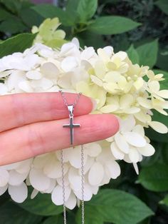 925 Sterling Silver Tiny Plain Cross Pendant Necklace   - Metal: 925 Sterling Silver (Finish: Rhodium Plated) - Shape: Cross - Pendant Dimension: Total Length Includes Pendant Bail: 20mm(0.79 in); Cross:13.5mm(0.53 in) x 9mm(0.35 in) x 1.5mm, Thickness 1mm. - Light Cable Chain: 18" Adjustable (16" + 1" + 1"), Lobster Clasp - Color: Silver Cross Necklace For Women, Tiny Cross Necklace, Dainty Cross Necklace, Pendant Bail, Silver Cross Necklace, Tiny Cross, Silver Cross, Necklace For Women, Cable Chain