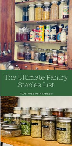 the ultimate pantry staples list plus free printables for all kinds of food and spices