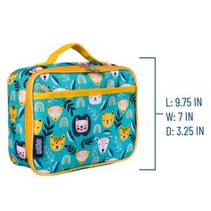 Packed with personality, Wildkin's insulated square lunch box is designed to help you and the environment by offering a fun and reusable option for lunch and snacktime. Apart from the roomy main compartment, this lunch box features a zippered front pocket that is perfect for hiding a surprise treat or securing sweet notes. The lunch box also features an interior mesh pocket for storing napkins, utensils or an ice pack. Sized just right for toddlers, kids and adults, Wildkin's Lunch Box is a grea Multicolor Rectangular Lunch Box For Daily Use, Rectangular Multicolor Lunch Box For Daily Use, Multicolor Rectangular Lunch Bag, Multicolor Rectangular Lunch Box, Daily Use Multicolor Rectangular Lunch Box, Cute Rectangular Lunch Bag For Playtime, Multicolor Rectangular Lunch Box For Playtime, Playful Back To School Lunch Box, Fun Rectangular Lunch Bag For Daily Use