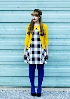 Casual Office Fashion, Weird Girl, Teacher Wear, Vibrant Outfits, Whimsical Fashion, Tights Outfit, Casual Office