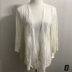 Stunning! Ivory In Color. Sheer Lace With Fringe Detail. Layering Jacket, Coats Vintage, Vintage Lace, Sheer Lace, Layering, Jackets & Coats, Jackets For Women, Cream, Lace