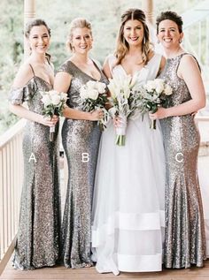 Mermaid Cold Shoulder Silver Sequined Bridesmaid Dress - Bridesmaid Dresses Silver Bridesmaid Dress, Mermaid Long Bridesmaid Dresses, Dresses Silver, Silver Bridesmaid Dresses, Bridesmaid Dresses 2018, Silver Bridesmaid, Mermaid Bridesmaid, Dresses Sequin, Sequin Bridesmaid