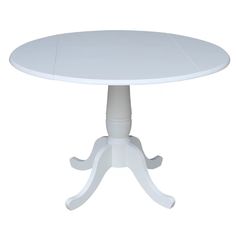 a white table with an oval top