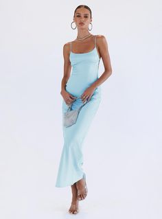 Ravia Maxi Dress Blue Baby Blue Satin Prom Dress, Baby Blue Prom Dress Long, Baby Blue Silk Dress, Light Blue Maxi Dress, Baby Blue Maxi Dress, Baby Blue Prom Dresses, Light Blue Bridesmaid Dresses, Prom Dresses Long Blue, Baby Blue Dress