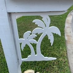 Our decorative mailbox bracket designs will add a touch of warmth to your home, either as a mailbox decoration or a touch of class as an accent to your front entryway, outdoor patio, gazebo or screened pool cage. Limited only by your imagination! Bracket only. Mail box and post not included. - Materials Used - Our PVC is a superior Industrial Grade 1/2 Inch Marine Board with UV inhibitors. It won't yellow in the sun, crack in colder climates warp, peel, flake, rust or rot. Display with confidenc Coastal Mailbox, Entryway Outdoor, Pool Cage, Custom Mailbox, Screened Pool, Palm Tree Island, New Mailbox, Custom Mailboxes, Coastal Tropical