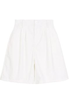 Loose Cut Cloth Bermuda Shorts - Himelhoch's Hamptons Outfit, Highwaist Shorts, Shorts White, Cuffed Shorts, High Rise Shorts, Linen Shorts, Alice Olivia, White Linen, High Waisted Shorts