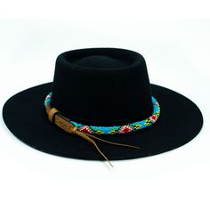 Price includes a Brigitte Sambboho hat & a Blue Vogue hatband. Save 10% with this bundle. Select hat size. Hatband is one size fits all. Hatband is removable. The fanciest hat you will ever wear. Sambboho's Brigitte black hat is a dipped crown boater design with a custom trimmed genuine velvet black band. A structured and stiff short-brimmed boater style. Use to make an impression! Dipped crown oval boater hat in Black Trimmed with genuine Velvet Black Band Hat material: 100% soft Brazilian Bohemian Blue Felt Hat With Short Brim, Blue Bohemian Felt Hat With Short Brim, Black Bohemian Hat With Flat Crown, Blue Wide Brim Bohemian Felt Hat, Bohemian Blue Short Brim Felt Hat, Bohemian Blue Wide Brim Felt Hat, Blue Bohemian Wide Brim Felt Hat, Blue Fedora Felt Hat For Festivals, Blue Brimmed Felt Hat For Festival