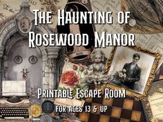 the hunting of rosewood manor printable escape room for ages 3 and up