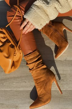 Tan Ankle Boots, Miss Lola, Tan Booties, Faux Suede Boots, Ankle Heels, Brown Shoes, Zipper Boots, Chestnut Brown, Heel Boots