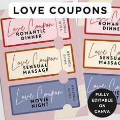 love coupons with the words love coupons written on them