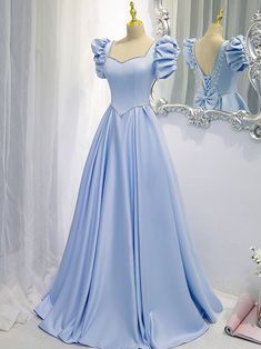 Evening Dress Outfit, डिजाइनर कपड़े, Prom Dress Blue, Blue Ball Gown, Blue Evening Dress, Corset Dress Prom, Blue Evening Dresses, Pretty Prom Dresses, فستان سهرة