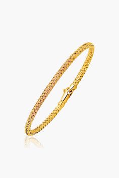 14k Gold Fancy Weave Bangle Elegant Yellow Gold Braided Jubilee Bracelet, Elegant Yellow Gold Jubilee Braided Bracelet, Yellow Gold Bangle Bracelet With Lobster Clasp, Gold Bangle Bracelet With Lobster Clasp, Yellow Gold Diamond-cut Bangle Bracelet, Intricate 14k Yellow Gold Bangle, 14k Yellow Gold Bangle With Intricate Design, Fine Jewelry Yellow Gold Bracelet With Intricate Design, Fine Jewelry Gold Bracelet With Intricate Design