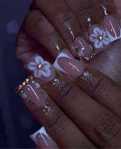 Nails For Birthday Ideas, Birthday Acrylic Nails, Nail Designs Pink, Quartz Nails, Hard Nails, Drip Nails, Colored Acrylic Nails, Girly Acrylic Nails, French Tip Acrylic Nails