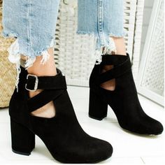 High Heel Europe Style Shoes Woman – shoemehoney Casual Fall Heels With Buckle Closure, High Ankle Heels With Buckle Closure For Fall, Fall High Heel Booties With Buckle Closure, Fall High Ankle Heels With Buckle Closure, Fall Heels With Zipper Closure And Round Toe, Casual High Heel Booties With Buckle Closure, Trendy Closed Toe Boots With Buckle Closure, Casual High Heel Shoes With Zipper, Casual High Heeled Boots With Buckle Closure