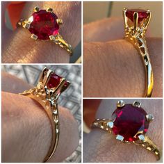 Size 6.5 And Size Able Crafted In Solid 10k Yellow Gold With A Gorgeous Genuine Garnet. Sits In Art Deco Filigree Ring. Stunning New Never Worn Besides For These Photos Photo 4 Shows All The Other Rings In This Style I'll Be Posting Seperately! It Was A Set From A Jewelry Store Back In The 80s! All Solid 10k And Never Worn Photo 3 Shows Stamp . Some Photos Are Zoomed In ,View Size Comparison Photos Before Purchasing . . Photo 7 Shows Caliper Showing Face Of Ring Same Day Ship Gift Box Included F Red Diamond Wedding Ring, Yellow Gold Ruby Ring With Intricate Design For Promise, Vintage Yellow Gold Ruby Ring With Diamond Cut, Antique 14k Gold Ruby Ring With Center Stone, Intricately Designed Yellow Gold Ruby Ring As Gift, Heirloom 14k Gold Ruby Ring With Diamond Cut, Heirloom Ruby Ring With Diamond Cut In 14k Gold, 14k Yellow Gold Ruby Ring With Intricate Design, Intricate Design Ruby Ring In Yellow Gold As Gift