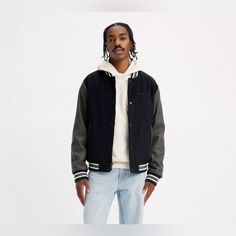 Nwt Smoke Free Fast Shipping Bundle To Save A Black Varsity Jacket With Pockets For Work, Urban Outerwear For College In Fall, Urban Fall Outerwear For College, Urban Varsity Jacket With Pockets For Fall, Black Varsity Jacket With Pockets For Winter, Casual Black Winter Varsity Jacket, Gray Long Sleeve Varsity Outerwear, Black Casual Varsity Jacket With Pockets, Black Hooded Varsity Jacket For Fall