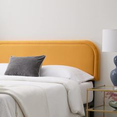 PRICES MAY VARY. MID-CENTURY MODERN: This beautifully modern velvet headboard is an elegant piece that accents your King bed frame and makes your space your own SUBTLE DETAILS: With a rounded design, stitched accents, and a tufted border, this King headboard adds character and style without being overbearing ADJUSTABLE HEIGHT: This yellow headboard has a maximum height of 45", a minimum height of 39.75", adjusts in 2" increments and is designed to work as a wall mounted headboard QUALITY DESIGN: Yellow Headboard, Wall Mounted Headboards, Arched Headboard, Full Headboard, Full Size Bed Frame, Yellow Bedding, Velvet Headboard, Twin Headboard, Full Bed Frame