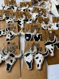 Jewelry Black + White Western Cowhide Bling Steer Longhorn Earrings Cowhide Earrings, Southwestern Earrings, Cow Head, Cow Print, Cowhide Leather, Saddle, Cow, Everyday Wear, Leather