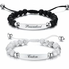 Perfect Inexpensive Personalized Gift Just Added and On Sale Now! - Personalized Quality 8mm Beads Stainless Steel ID Bracelet - https://www.forevergifts.com/personalized-quality-8mm-beads-stainless-steel-id-bracelet/ Engraved Promise Rings, Forever Gifts, Medical Bracelet, 8mm Beads, Id Bracelets, Personalized Rings, Jewelry Stand, Timeless Accessories, Braided Bracelets