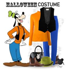 a cartoon character is dressed up as mickey mouse and goofy from the animated movie, halloween costume