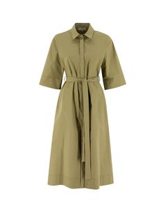 Stretch cotton dress, characterised by front fastening with concealed buttons, short sleeves, removable waist belt, regular fit. Composition: 95% CO, 5% EA Tom Ford Handbags, Shop Dress, Golden Goose Shoes, Pleats Please Issey Miyake, Gorgeous Bags, Yoga Wear, After Dark, Cotton Dress, Waist Belt