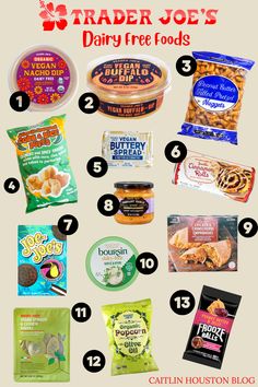 Dairy Free Snacks at Trader Joe's Dairy Free Foods, Seasoned Corn, Cheese Alternative, Dairy Free Snacks, Free Groceries