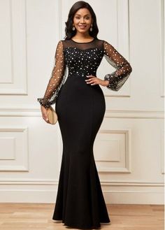 Color:Black;Size:S;Size:M;Size:L;Size:XL;Size:XXL;Composition:95%Polyester , 5%Spandex;Color Scheme:Black;Season:Winter;Occasion:Party;Silhouette:High waist;Sleeve&apos;s Length:Long Sleeve;Dress Length:Maxi;Pattern Type:Polka Dot;Neckline:Round neck;Washing Instructions:Hand Wash;Package Contents:1 X Dress;Clothing Length:150.00;Style:Elegant; Nigerian Lace Dress, Evening Wear Dresses, Stitching Dresses, Dinner Dress Classy, Dresses For Weddings, Nigerian Lace, Braut Make-up, Elegant Maxi Dress, Evening Dresses For Weddings