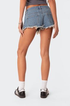 PRODUCT INFO Micro shorts Low rise waist Distressed detailing Denim fabric 100% Cotton Model wears size S Model height is 5'9 Item care: Wash with similar color Shorts Low Rise, Micro Shorts, Low Rise Shorts, Swimwear Dress, Denim Details, Denim Fabric, S Models, Model Height, Set Dress