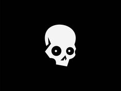 a white skull on a black background