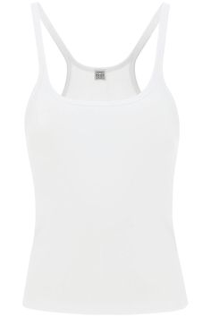 Made from stretch organic cotton rib, this Totême's fitted tank top is designed with a scoop neckline, a racer back and curved armholes. The model is 177 cm tall and wears a size XS. Size Info STANDARD Color Detail White Made In Portugal Material 95%CO 05%EA Season One spring Season Two summer Product clothing Brand Toteme Size And Fit Rib Tank Top, Fitted Tank Top, White Sleeveless Top, Latest Fashion Design, Scoop Neck Tank Top, Ribbed Tank Tops, Workout Tank Tops, White Tank Top, Racer Back