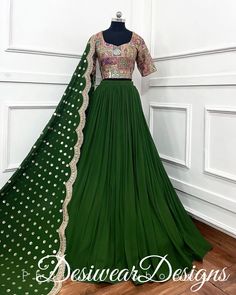 Made to Order/Measurement/Custom Order Lehenga - Color : green - Fabric : Georgette - Fully flared paneled lehenga - Embroidered  Blouse -  Net Dupatta with Gold Border - Drawstring closure with Tassels - - It can be customize in any design or size  PLEASE NOTE: BUYERS ARE RESPONSIBLE FOR ANY CUSTOMS AND IMPORT TAXES THAT MAY APPLY. This is a made to order product. If you opt for 'Made To Measurement Option', we will provide a measurement template and you can share the measurements likewise. If you want to opt for 'Standard Size', Please refer to the size chart provided in the listing. Shipping: Standard Shipping is done by DHL ecommerce and it mostly takes 2 to 3 weeks to deliver after dispatch. Express Shipping is done by DHL express and it mostly delivers within a week after dispatch. F Green Lehenga Choli, Wedding Lehenga Choli, Sequence Embroidery, Party Wear Lehenga Choli, Green Lehenga, Indian Lehenga, Lehenga Blouse, Party Wear Lehenga, Wedding Lehenga