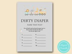 a baby shower game with the words what's in the diaper bag?