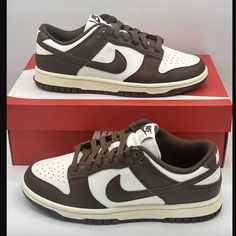 Nike Dunk Low Cacao Wow Mocha Size 8.5 Dd1503-124 New With Box Pics Of Shoes And Box In Images 100% Authentic Spider Man Shoes, Trendy Shoes Sneakers, Nike Shoes Girls, Nike Fashion Shoes, Pretty Shoes Sneakers, Jordan Shoes Retro, All Nike Shoes, Shoes Outfit Fashion, Best Shoes For Men