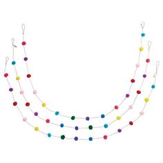 multicolored beaded necklace with silver chain