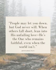 Have you ever felt let down by someone you trusted? It can be painful and disheartening. But here’s the good news: while people may disappoint us, God’s love never fails! He’s our constant source of hope and strength, reminding us that we are never alone in our struggles. Lean into His unfailing love, and find comfort in knowing He is always there for us, even when others fall short. 🕊️ ‘The Lord is good, a stronghold in the day of trouble; and he knoweth them that trust in him.’ - Nahum 1:7 Nahum 1 7, Encouraging Scriptures, Spiritual Sayings, Unfailing Love, Trust In Him, Favorite Verses, Atomic Habits, Christian Affirmations, God Is Amazing