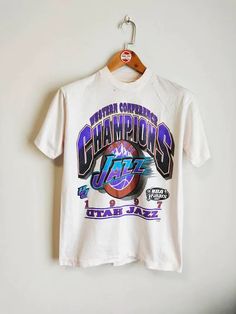 Nba T Shirts, Shirt Design Inspiration, Utah Jazz, Nba Finals, Streetwear Tshirt, Selling Clothes, Nba Basketball, Apparel Design