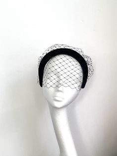 Black halo crown The black halo crown is made from a beautiful velvet fabric headband. In the front of it, there is matching very elegant Merry widow netting which makes the headpiece look very elegant.  This elegant and simple piece will fit any head size. It's timeless.... Enjoy your special day with this beautiful headpiece! Kristine xx to see more of my pieces visit my shop, please click the link https://www.etsy.com/uk/shop/FashionistaKrista?section_id=28243368 Black High Crown Headpiece For Wedding, Vintage Black Fascinator For Party, Fitted Black Headpiece For Evening, High Crown Headpiece For Royal Ascot Evening, Black High Crown Fascinator For Kentucky Derby, Black High Crown Hat For Royal Ascot, Black High Crown Fascinator With Adjustable Fit, Black High Crown Costume Hats And Headpieces For Wedding, Structured Crown Black Headpiece For Wedding