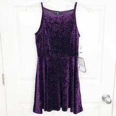 Brand New With Tags Jump Velvet Embossed Sleeveless Special Occasion/ Party Dress In Purple Size M Elastic Waist Measures Approx Pit To Pit 16” Waist 15” Pit To Hem 24” No Trades Purple Sleeveless Party Dress, Purple Sleeveless Mini Dress For Party Season, Purple Sleeveless Dress For Party Season, Sleeveless Purple Mini Dress For Night Out, Purple Sleeveless Mini Dress For Night Out, Sleeveless Purple Mini Dress For Date Night, Purple Sleeveless Dress For Spring Night Out, Purple Sleeveless Dress For Night Out In Spring, Party Dress Purple