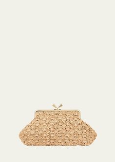 Anya Hindmarch Maud Large Straw Clutch Bag - Bergdorf Goodman Evening Beige Straw Bag With Detachable Strap, Beige Straw Bag With Detachable Strap For Evening, Elegant Rectangular Straw Bag For Spring, Elegant Straw Bag With Detachable Strap, Elegant Crossbody Straw Bag With Braided Handles, Elegant Woven Leather Crossbody Straw Bag, Woven Crossbody Clutch, Elegant Straw Crossbody Bag With Detachable Strap, Luxury Spring Rectangular Clutch